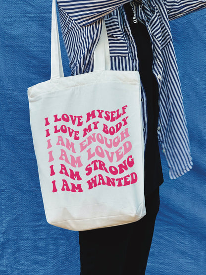 Self Love Canvas Tote Bag