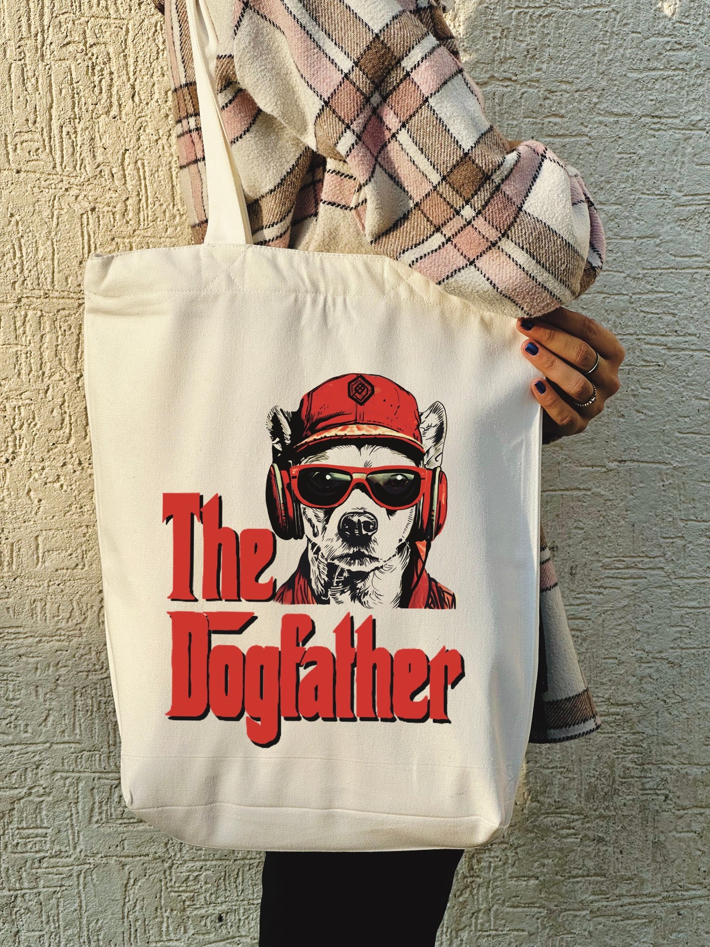 Dog godfather dogfather tote bag