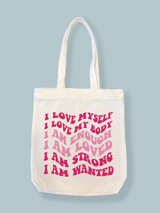 Self Love Canvas Tote Bag