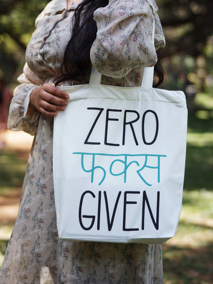 Zero Fucks given tote bag