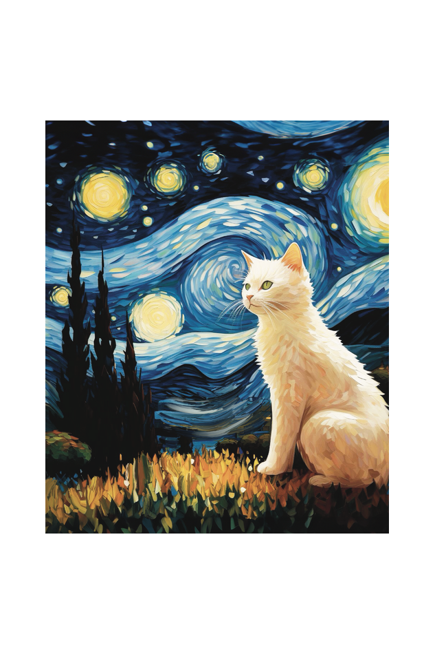 Starry Night Feline Tote Bag