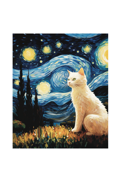 Starry Night Feline Tote Bag